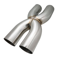 Proflow Exhaust X Pipe Universal 304 Stainless Steel Polished 3.50in. Inlet/Outlet 18in. Length PFEXP035