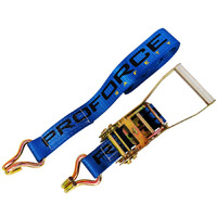 Proforce Tie-Downs Straps Ratcheting 2 in. x10 ft. Short Handle Blue