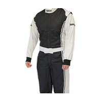 Proforce Safety Driving Suit Racing Triple Layer FIA Advanced 100% Nomex Fabric and Inner Knit Black/Gray Medium