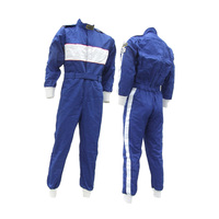 Proforce Safety Driving Suit One-Piece Single Layer Pyrovatex Small Blue/White Strip