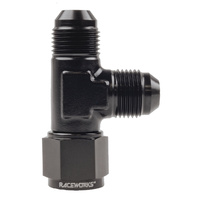 Raceworks Fitting Tee - Swivel On Run AN-8 RWF-145-08BK