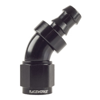 Raceworks Push Lok Hose Fitting AN-4 45 Deg RWF-402-04BK