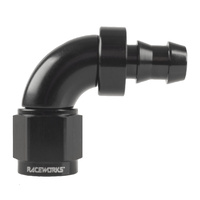 Raceworks Push Lok Hose Fitting AN-6 90 Deg RWF-403-06BK