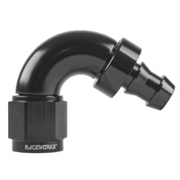 Raceworks Push Lok Hose Fitting AN-4 120 Deg RWF-404-04BK