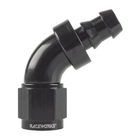 Raceworks Push Lok Hose Fitting AN-6 60 Deg RWF-408-06BK