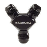 Raceworks Fitting Y Block Male Flare An Thread 3 X AN-3 RWF-930-03-03BK