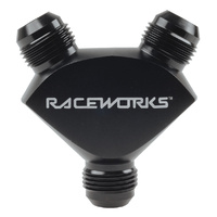 Raceworks Fitting Y Block Male Flare An Thread 3 X AN-12 RWF-930-12-12BK