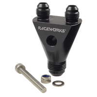 Raceworks Y Block Inline An Male Flare 1X AN-8 To 2X AN-6 RWF-934-08-06BK