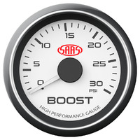 SAAS boost gauge 2" white 0-30psi for Mitsubishi Pajero NS 4M41T 3.2 Diesel