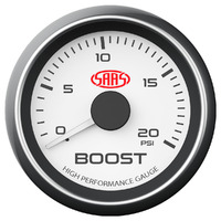 SAAS boost gauge 2" white 0-20psi for Mitsubishi Pajero NS 4M41T 3.2 Diesel