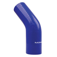 Raceworks Silicone Hose 45-Degree Reducer Elbow 2-2.25'' (51-57mm) Blue