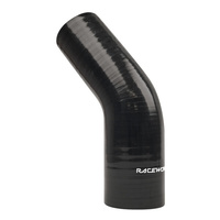 Raceworks Silicone Hose 45-Degree Reducer Elbow 2-2.25'' (51-57mm) Black