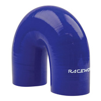 Raceworks Silicone Hose 180-Degree Elbow 3.5'' (89mm) Blue SHE-180-350BE