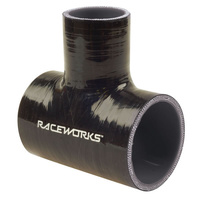 Raceworks Silicone Hose Hose Tee 2.5'' ID 1.5'' Spout Black SHT-250150BK