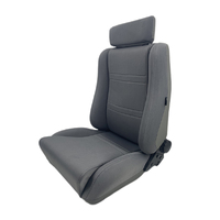 Autotecnica Sports Seat Grey Material Front PU Leather Backing Twin Adjusters SP88GR