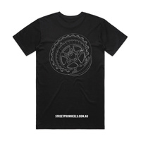 Street Pro Wheels T-Shirt, Black, Cotton, Medium