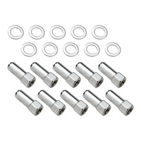 Wheel Lug Nut Kit, Chrome, Cragar, Weld, SST Open End Mag, 1.91, M12 x 1.5, 1.380 in Shank, Set 10