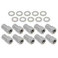 Wheel Lug Nut Kit, Chrome 002 Streetpro Open End Mag, 1.46, 1/2, .700 shank, Set of 10