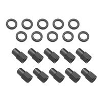 Wheel Lug Nut Kit, Black 002 Streetpro Open End Mag, 1.46, 7/16, .700 shank, Set of 10