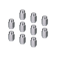 Wheel Lug Kit, Chrome, Acorn Bulge, length 1.42, 14 x 1.50, Set of 10