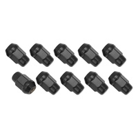 Wheel Lug Nut Kit, Black, Acorn Bulge, length 1.42, M12 x 1.50, Set of 10