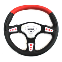 Autotecnica Missile 2 Black/Red Leather Steering Wheel 350mm Universal SW11105