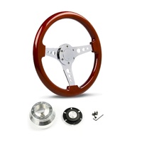 SAAS Steering Wheel Wood 14" ADR Logano Chrome Spoke & Button SW506CR and SAAS billet boss kit for Chevrolet Corvette 1967