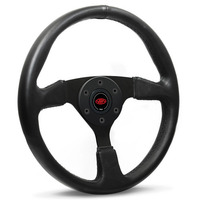 SAAS Steering Wheel Leather 14" ADR Director Black Spoke SW516B-R