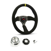 SAAS Steering Wheel Suede 14" ADR Tokyo Motorsport Black Spoke + Indicator SWMS2 and SAAS billet boss kit for Chevrolet Corvette 1967