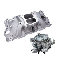 VPW Intake Manifold & Carburettor Kit, Proflow Air Dual Intake Quadrajet Repro 650 CFM Carburettor, Kit