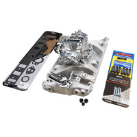 Proflow Intake Manifold & Carburettor Kit Silver Series Proflow Air Dual Intake Quick Fuel Slayer 600 Vac Electric Choke Carburettor For Holden Commod