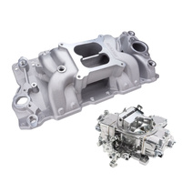 VPW Intake Manifold & Carburettor Kit, SB Chev, Air Max Intake, Repro Holley Style 750CFM Vac Sec, Carburettor, Kit