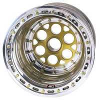 Weld Racing Wheel Magnum Sprint 15x14 Size 42-Spline Bolt Pattern 5 in. Backspace Gold Center Polished Shell Inside BL Each