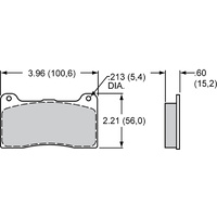 Wilwood CM Brake Pad Set with CM Metalic Compound Suit Billet Narrow Dynalite Radial Mount, Cast Narrow Dynalite, Dynapro Radial Mount, Forged Narrow 