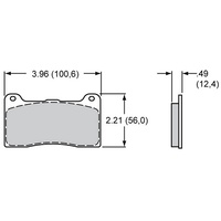 Wilwood Smartpad Brake Pad Set with BP-20 Compound Suit Billet Dynalite, Dynapro Dust-Boot, Lug Mount , Narrow Radial Mount & Forged DPHA WB150-9418K