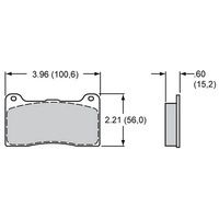 Wilwood Smartpad Brake Pad Set with BP-20 Compound Suit Billet Narrow Dynalite & Radial Mount, Dynapro Radial Mount WB150-9419K