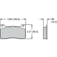 Wilwood PolyMatrix Brake Pad Set with Q Compound Suit Billet Narrow Dynalit & Dynapro WB15Q-7268K