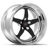 Weld Racing RT-S S71 Polished Wheel With Black Centre 15" x 4", 5 x 4.75" B/C, 2.50" B/S, Low Pad Height