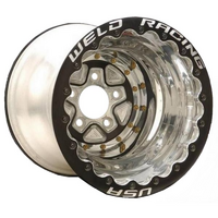 Weld Racing AlumaStar Pro 16 x 16" Double Bead-Loc Wheel Black Centre /Polished Outer Finish with Black Bead-Loc5 x 5.5" Bolt Circle with 5" Backspace