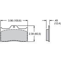 Wilwood PAD 7112-10 DL BLACK .49 THK AXLE SET