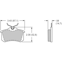 Wilwood PAD D340-10 REAR BLACK .577 THK AXLE SET