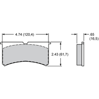 Wilwood PAD 7416A SL6 POLYMATRIX .65 THK