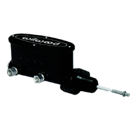 Wilwood Master Cylinder Aluminum Tandem w/ Pushrod 7/8 in. Bore Tandem Outlet Aluminum Black E-coat 12.26 in. Length Kit