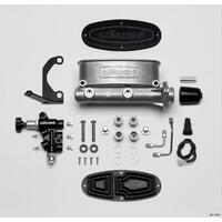 Wilwood Master Cylinder Alum Tandem w/ Bracket and Valve 1-1/8 in. Bore Tandem Outlet Alum Bare 8.76 in. Length Kit