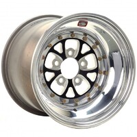 Weld Racing Wheel V-Series 15x10 Size 5x4.75 Bolt Pattern 6 in. Backspace Black Center Polished Shell Non-BL Each WE84B-510282