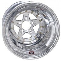 Weld Racing Wheel Alumastar 15x14 Size 5x4.5 Bolt Pattern 5 in. Backspace Polished Center Polished Shell Non-BL Each WE88-514210