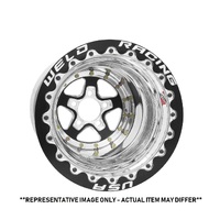 Weld Racing Wheel Alumastar 15x8 Size 5X4.5 Bolt Pattern 4 Backspace Black Center Polished Shell Black SBL MT Each WE88B508208F